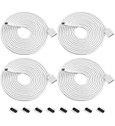 Yiliaw 4 Pack 2M 6.56ft RGB Extension Cable LED Strip Connector 4 Pin Soldless Strip Jumper Cable...