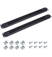 1U Brush Panel Cable Management Rack LIYVZ 19-inch for Sever Rack 2 Pack | 1.2mm Cold-rolled Stee...