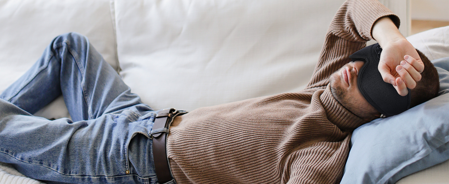 3D sleep mask with bluetooth headphones White Noise