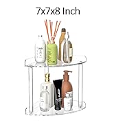 Sezanrpt 2 Tier Countertop Corner Organizer Shelf 7x7x8 Inch, Acrylic Bathroom Organizer Corner S...