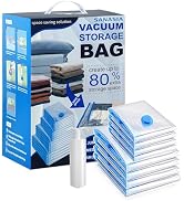 Sanasia 18 Pack Vacuum Storage Bags with Hand Pump,(2 Large, 8 Medium, 8 Small Bags) Space Saver ...