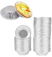 Mozff 100 Pcs Silver Mini Pie Tins, Round Tart Pie Foil Pans, Aluminum Foil Tart Pans,Individual ...