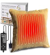 Creatrill Heated Pillow Cover 18x18 (No Pillow Insert), Menstrual Heating Pad for Back Pain Relie...