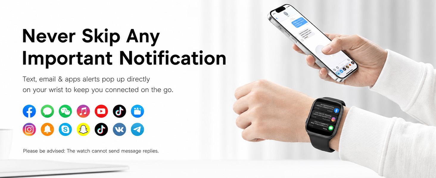 Text, email & apps alerts pop up directly on your wrist to keep you connected on the go.