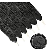 6 PCS Black Wax Seal Sticks, Sealing Wax Candle, Making Unique Decors for Thanks Card/Halloween/G...