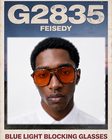 FEISEDY Blue Light Glasses for Computer Gaming Anti Eyestrain Glasses G2835