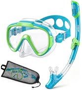 Aegend Snorkeling Gear for Adults Youth Kids, Dry Snorkel Set with Ergonomic Raised Nose Cover fo...