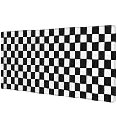 Black and White Checkered Gaming Mouse Pad, Large Mouse Pad for Desk Mat XXL XL Mousepad, Big Key...