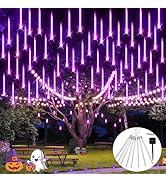 JMEXSUS Solar Meteor Shower Lights Outdoor, 8 Tube 144 LEDs Solar Christmas Lights Outdoor Waterp...