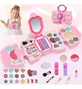 Topsolid Kids Makeup Kit for Girl, Real Washable Makeup for Kid with Mirror, Kids Makeup Sets for...