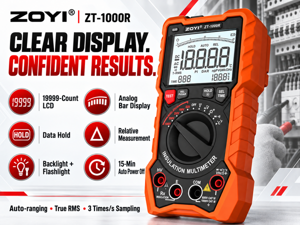 2 in 1 19999 Counts Multimeter Megohmmeter Insulation Resistance Tester