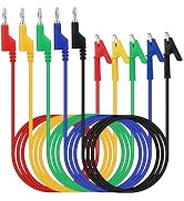 SWANLAKE 5-Piece Banana Plug to Alligator Clip Test Leads, 1000V 15A 3.5ft/1M Multimeter Electric...