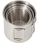 DZRZVD Camping Mugs,Backpacking Cups,Stainless Steel Mugs & Cups with Foldable Handle,Portable Co...