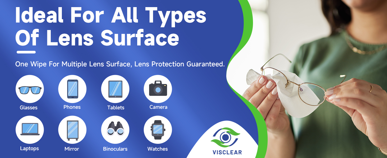 Lens Wipes; eyeglass cleaning wipes; eye glasses cleaner wipes; glasses cleaner wipes