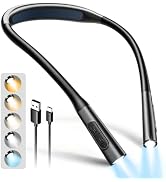 Glocusent Neck Book Light, Rechargeable Neck Lights for Crafts Reading | 1200mAh, Hands Free, 5 C...