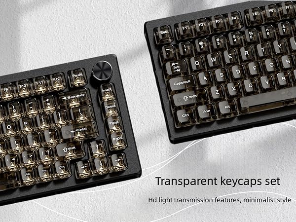 Clear keycaps,Transparent keycaps 60% 75% 100% Ceramic Jelly Key caps Shine Through ,MDA Profile