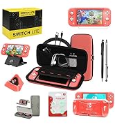 Switch Lite Accessories Bundle, Kit with Carrying Case,TPU Case Cover with Screen Protector,Charg...