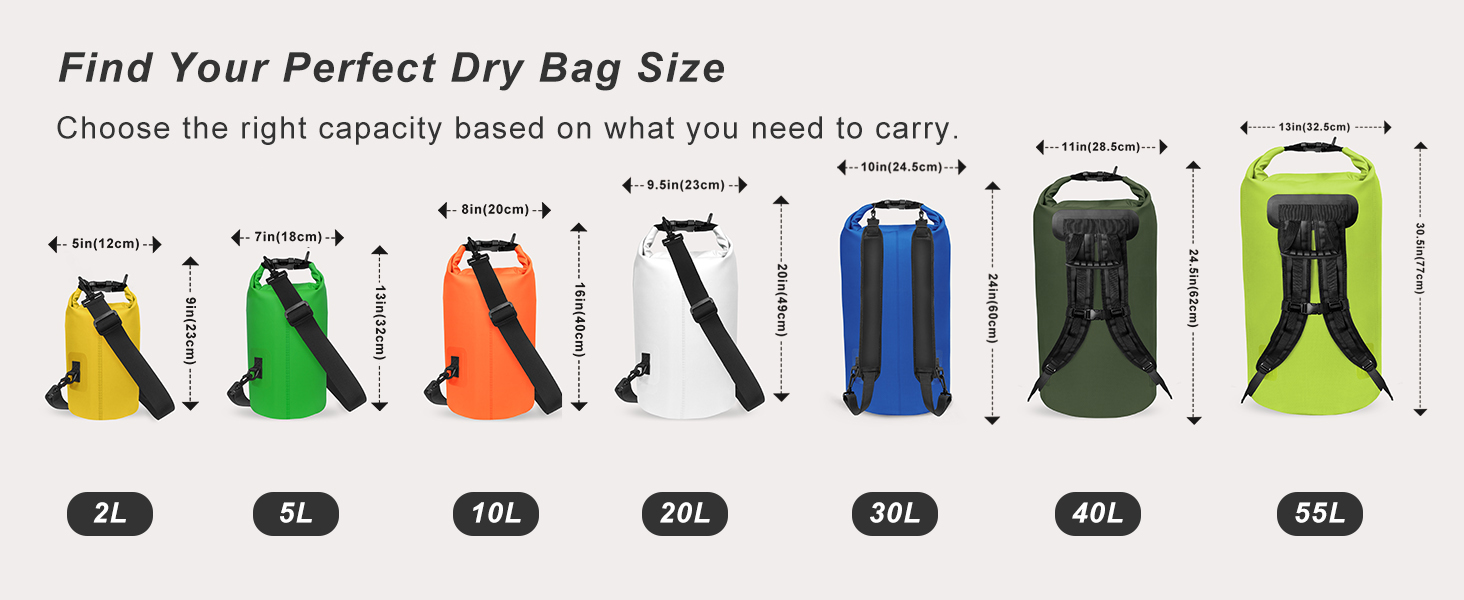 dry bag size