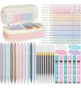 52 PCS Aesthetic School Supplies with Cute Pencil Case, Stationery Essentials with Pens Pencils a...
