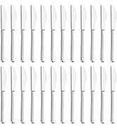 Gymdin 24 Pieces Knives Set - 9 Inches Dinner Knives, Butter Knife, Food Grade Stainless Steel Ta...