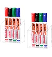 ECHSRT Acrylic Pen Holder 2-Pack With Megnetic,No-Adhesive Embedded Magnets, Dry Erase Marker Hol...