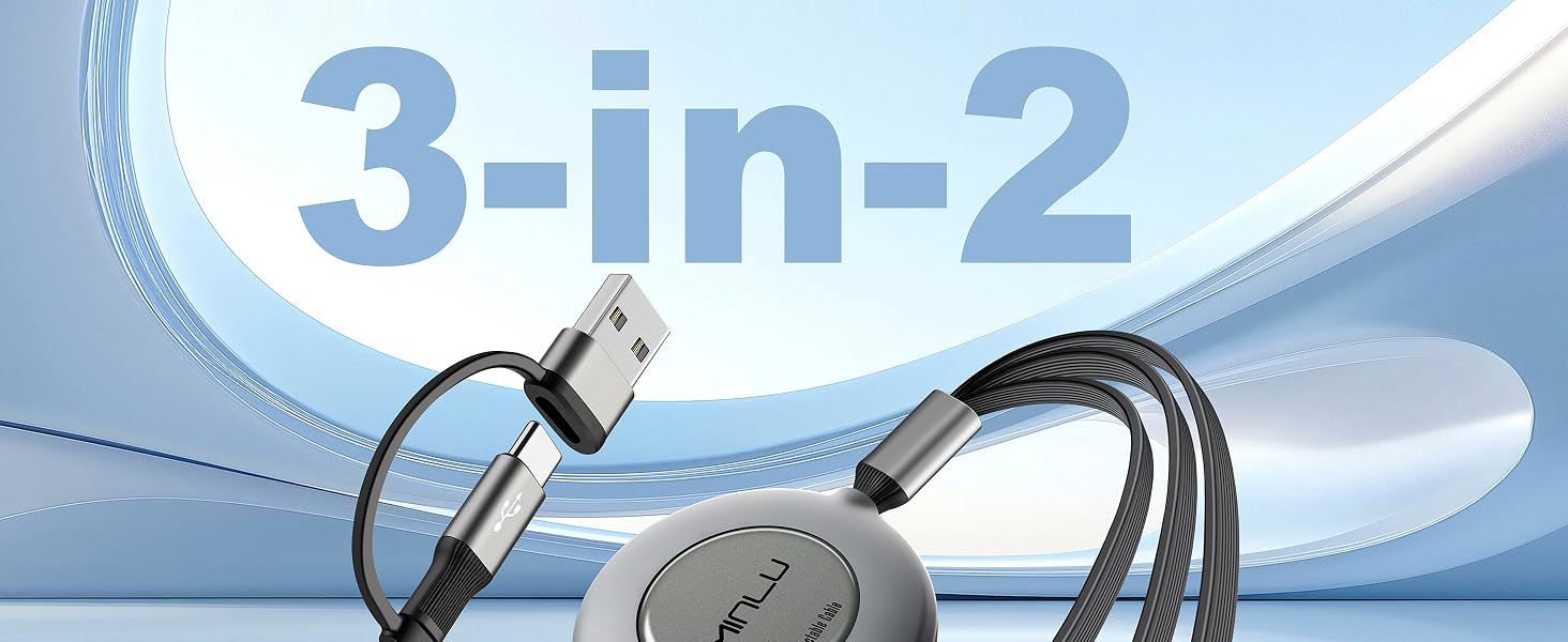 minlu 3 in 2 Multi Charging Cable chargers for all devices charger for multiple devieces usb c to c