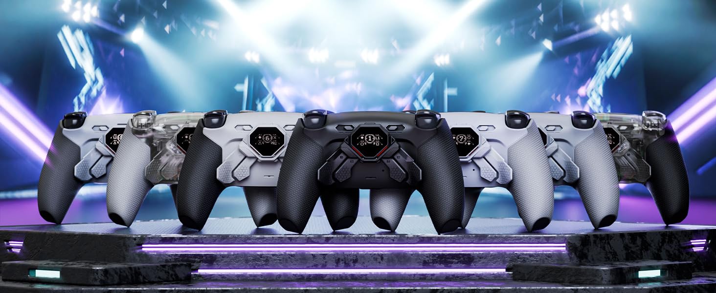 eXtremeRate SPARK 4 Back Paddles Kit for PS5 Controller with OLED Display, Clicky Trigger Stops