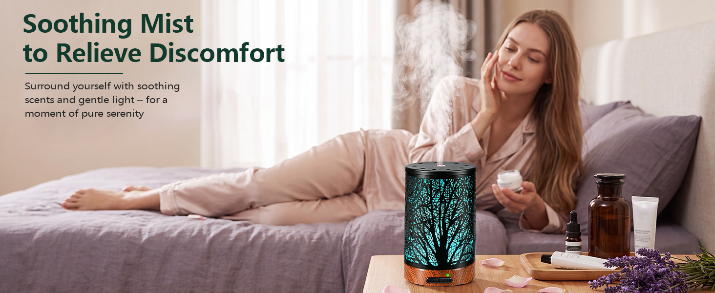 Essential Oil Diffuser - 150ML Metal Aromatherapy Diffuser for Essential Oils with 7 Colors