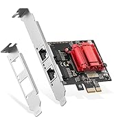 Binardat 2 Port Gigabit PCIe Network Adapter, Intel 82575/82576 Controller 1000/100Mbps Ethernet ...