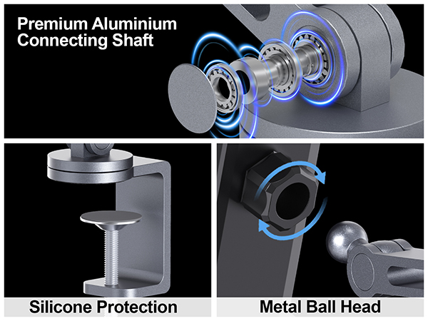 Premium Aluminium Connecting Shaft Silicone Protection Metal Ball Head