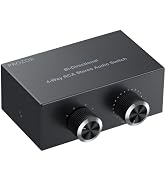 PROZOR RCA Switch 4 Way Bi-Directional RCA Splitter with Volume Control and Switch Button, RCA Au...