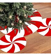 Christmas Tree Skirt Mouse Sweet Candy Cane Ornaments Xmas Tree Mat for Winter Holiday Kitchen In...
