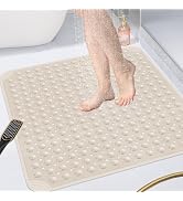 OTHWAY Square Shower Mat 32x32, TPE Non-Slip Shower Mats with Drain Holes and Suction Cups, Walk-...