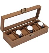 PH PandaHall 6 Slot Wood Watch Box Watch Display Case Watch Storage Box Watches Holder Organizer ...