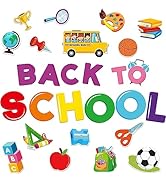 BeYumi 69Pcs Back to School Cutouts Bulletin Board Decoration Set DIY Cardstock Paper Cutouts Fir...