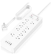 P&P&P&St Surge Protector Power Strip with USB, Wall Mount Outlet Extender, 10Outlets + 4USB Ports...