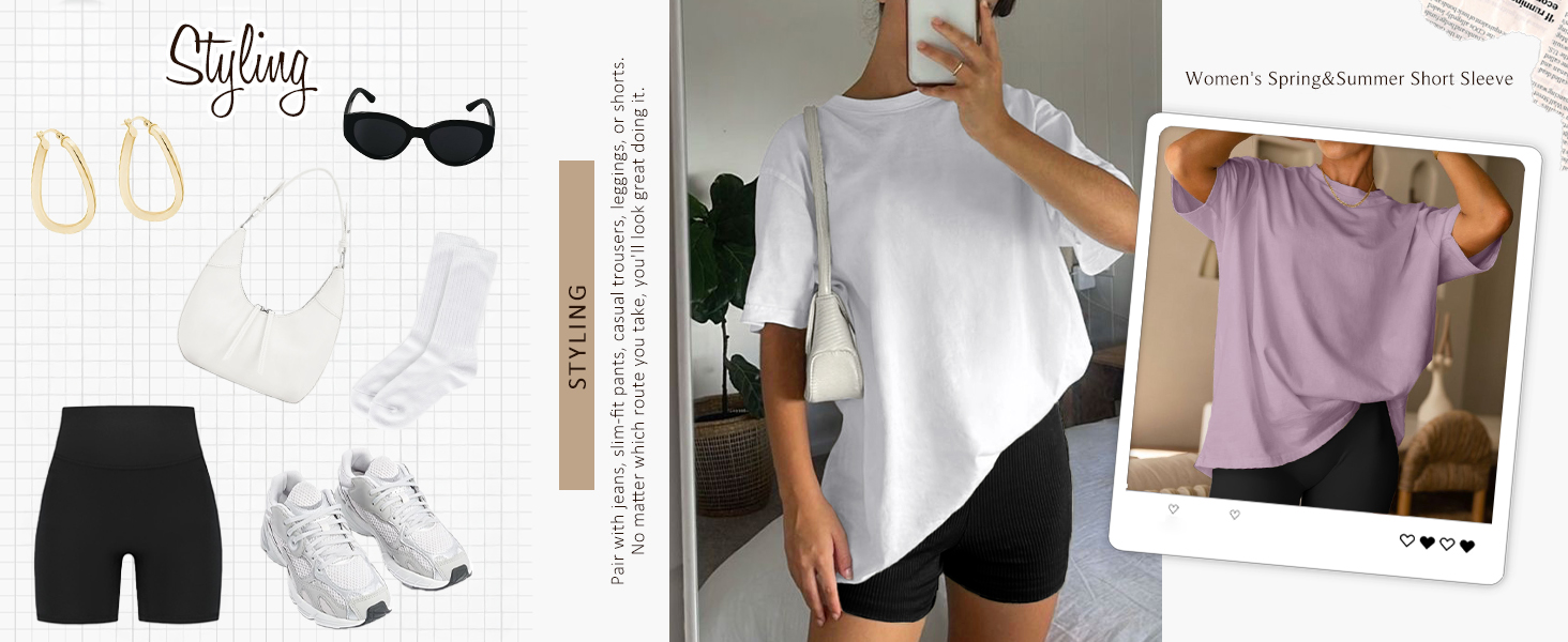 Trendy Queen Oversized t Shirts For Women Casual Loose Blouse Basic Tee T-Shirts 2023