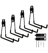 CBWLWJ 4 Pack Heavy Duty Wall Hooks for Hanging - Anti-Slip Coating, Solid Steel 7.7 Inch Large S...