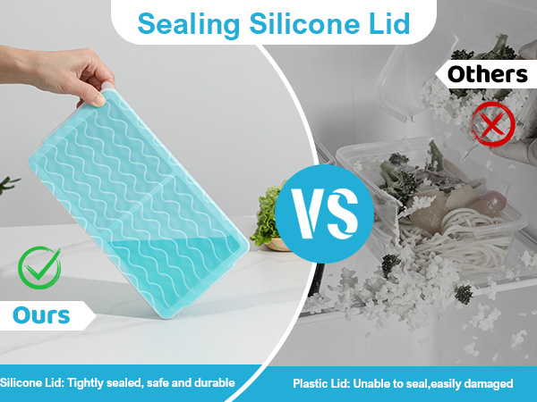 3-Pack Silicone Freezer Trays with Lid