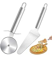 HANSGO Pizza Cutter Wheel Pizza Server Set, 2PCS Stainless Steel Sharp Pizza Slicer Cutter or Piz...
