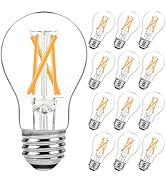 Brightever 12-Pack Dimmable E26 LED Edison Bulbs 60 Watt Equivalent, 6W A15 2700K Warm White 600L...