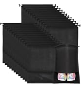 MEEZY 24 Pcs Black Shoe Bags for Travel Storage Packing Sneakers Beach | 12.6x17.3 in Large Draws...