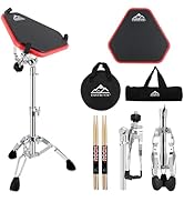 EASTROCK Practice Drum Pad With Stand, 11 Inches Double Sided Slient Silicone Drum Practice Pad, ...