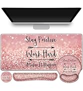 ToLuLu Desk Mat, XXL Large Mouse Pad Wrist Support Set,4 in1 Gaming Mousepad Desk Pad+ Ergonomic ...