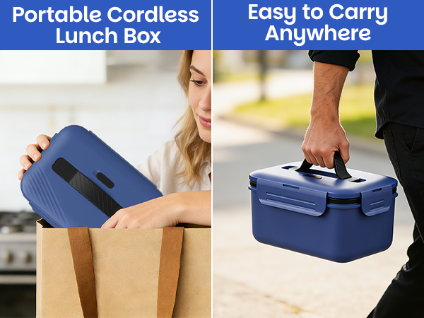 Portable heating lunch box