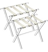 Sumerflos Acrylic Luggage Rack for Guest Room - Foldable Suitcase Stand with Leather Straps for B...