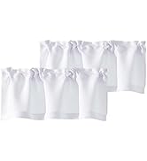 Chyhomenyc White Valances for Window, Light Filtering Short Curtains for Kitchen Bedroom Living R...