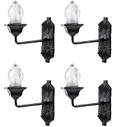 Housoutil Dollhouse Miniature Wall Sconces, 5PCS Dollhouse LED Wall Lamp, ABS Mini Decor Lamp,Bla...