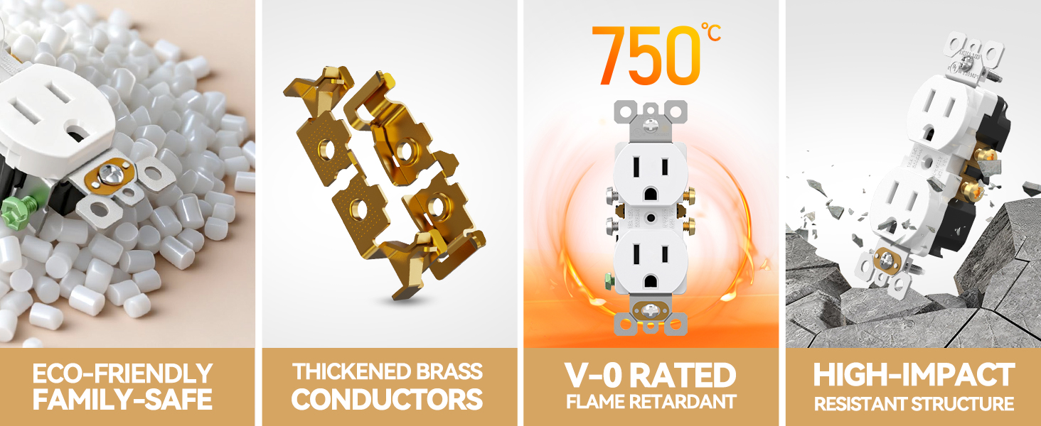 AIDA RESIDENTIAL GRADE 15A DUPLEX OUTLET