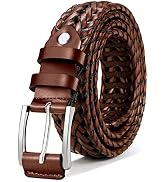 BULLIANT Mens Belts,Leather Woven Braided Belts for Gift Men Casual Jeans Golf